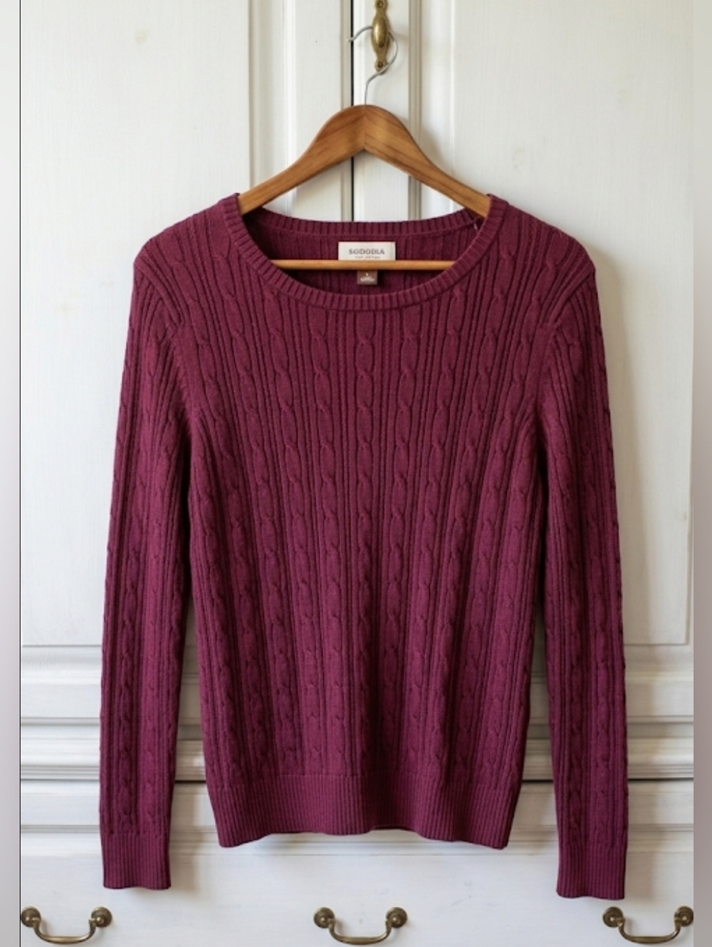 Sonoma Cable Knit Burgundy Sweater Size Large